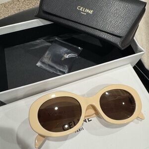 Celine Triomphe 01 Cream Sunglasses